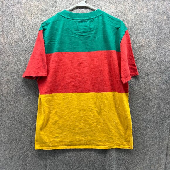 Guess Shirt Mens Medium Red Green Graphic Cotton Tee Colorblock J Balvin Print - Picture 2 of 12